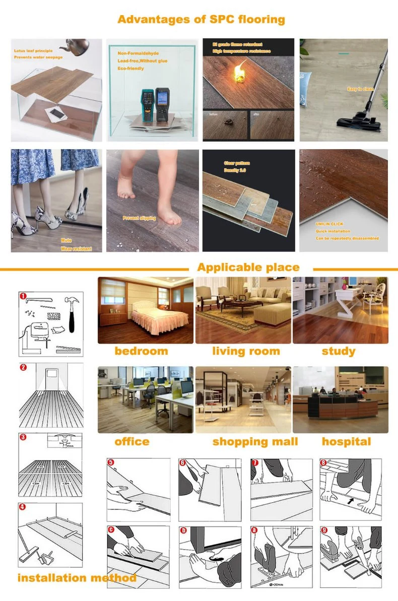 Factory Price 305X610mm Marble Lock Spc Click Lock Plank Garage Flooring Interlocking Vinyl Floor Wall Tiles