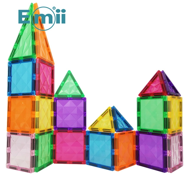 Emii 3D Magnetic Building Blocks Plastic DIY Construction Toy Educational Toy Magnetic Tiles