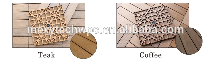 Foshan Mexytech Suprotect Interlocking Outdoor Deck Tiles WPC Floor Wood Plastic Composite Tiles