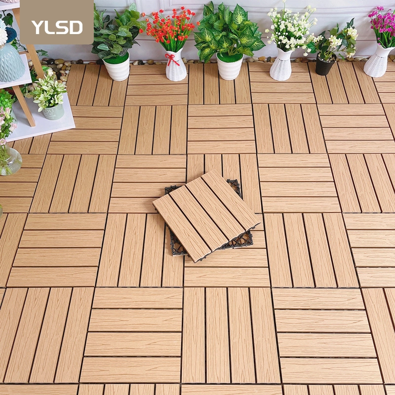 Eco-Friendly Patio Terrace Balcony Garden Floor Tiles Wood Plastic Composite Interlocking Outdoor WPC Decking DIY Tiles