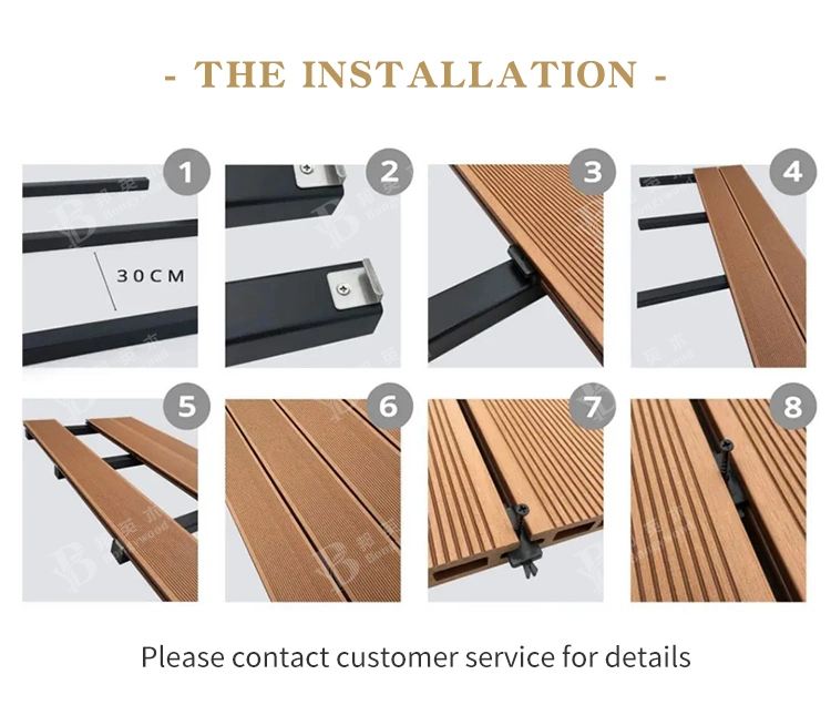 30*60cm Eco-Friendly Non-Slip WPC Waterproof Outdoor DIY Interlocking Composite Decking Tiles