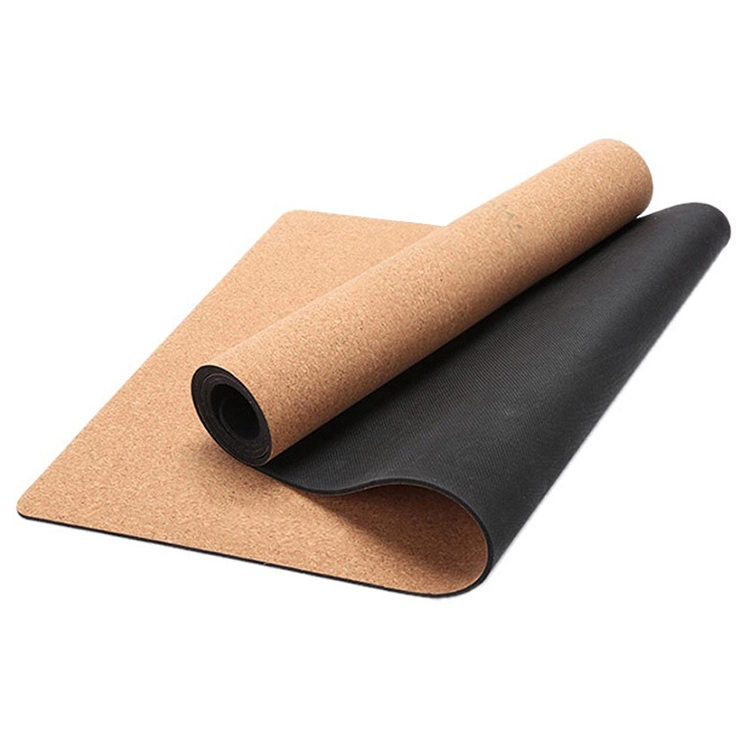 China Factory Custom Printed Eco Friendly Anti-Slip Natural Rubber Cork Yoga Mat