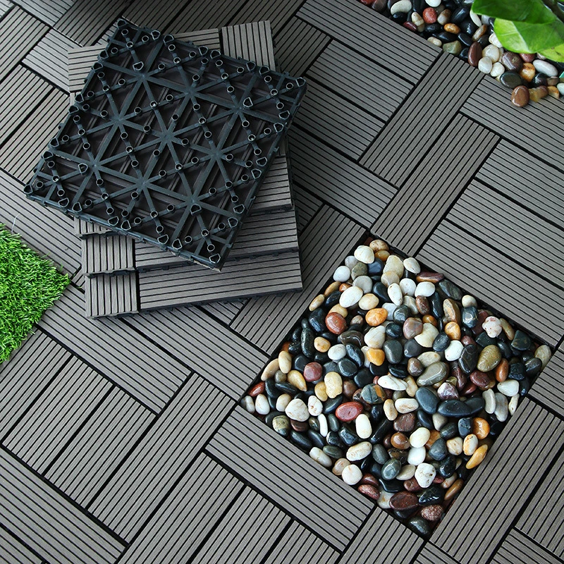 Eco-Friendly Patio Terrace Balcony Garden Floor Tiles Wood Plastic Composite Interlocking Outdoor WPC Decking DIY Tiles