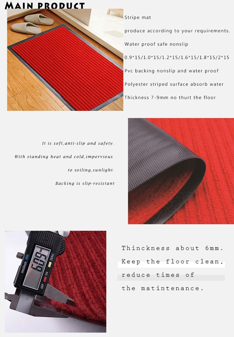 Customized Heavy Duty Embossed Waterproof Anti Slip Natural Rubber Door Mat by China Factory