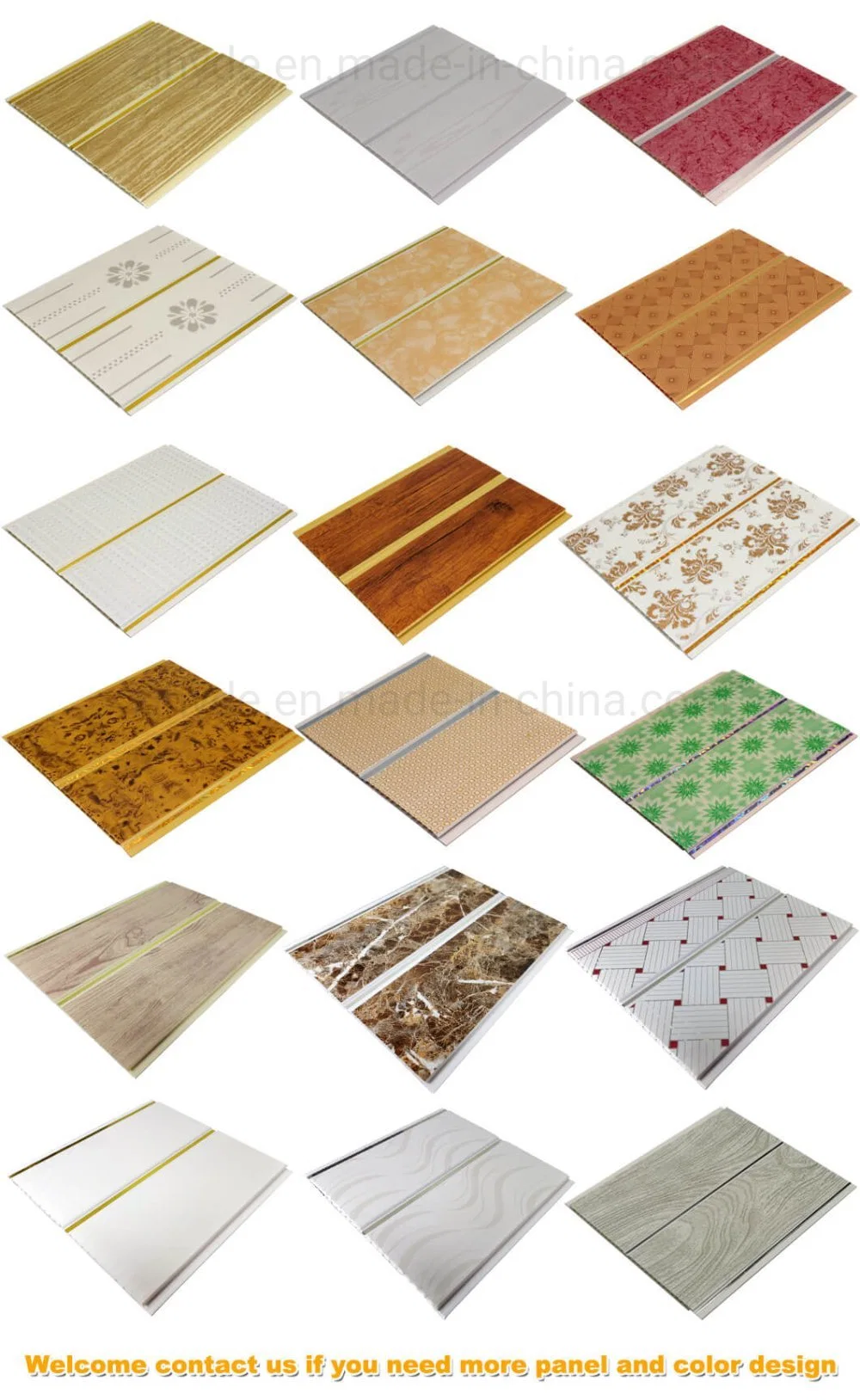 China Wholesale 7mm Thick Interlocking PVC Hot Stamping Plastic Middle Groove Ceiling Panel Board Tile for Modern House