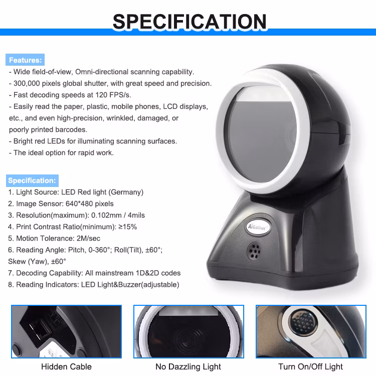 20lines Desktop Lasers Barcode Scanner 1d USB Wired USB Bar Code Reader Supermarket Price Scanners Plat a-80