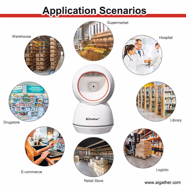 Supermarket Omnidirectional Barcode Scanning Platform Scanner 1d Laser Bar Code Reader for Supermarket POS
