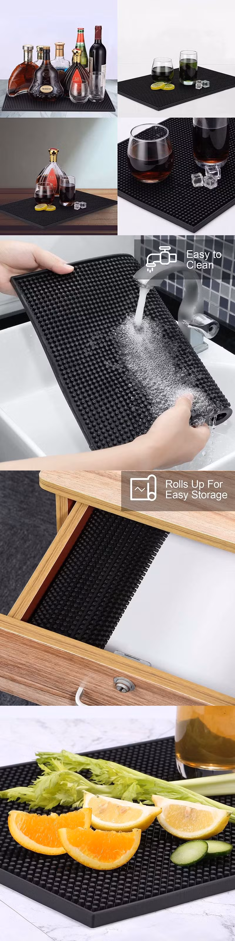 High Quality PVC Counter Top Dish Glass Drying Mat Custom Rubber Bar Mat for Caperdonich Moosehead Breweries Oland Brewery