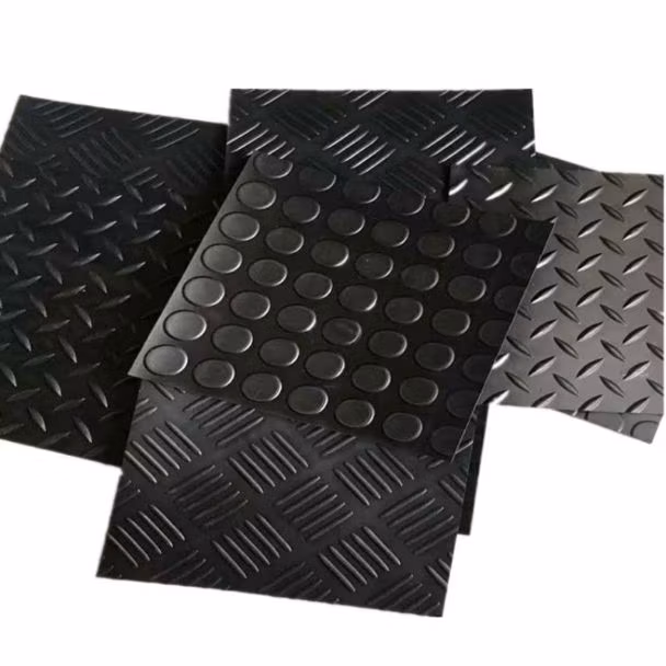 Workshop Garage Anti Slip Willow Leaf Rubber Sheet Flooring Mat