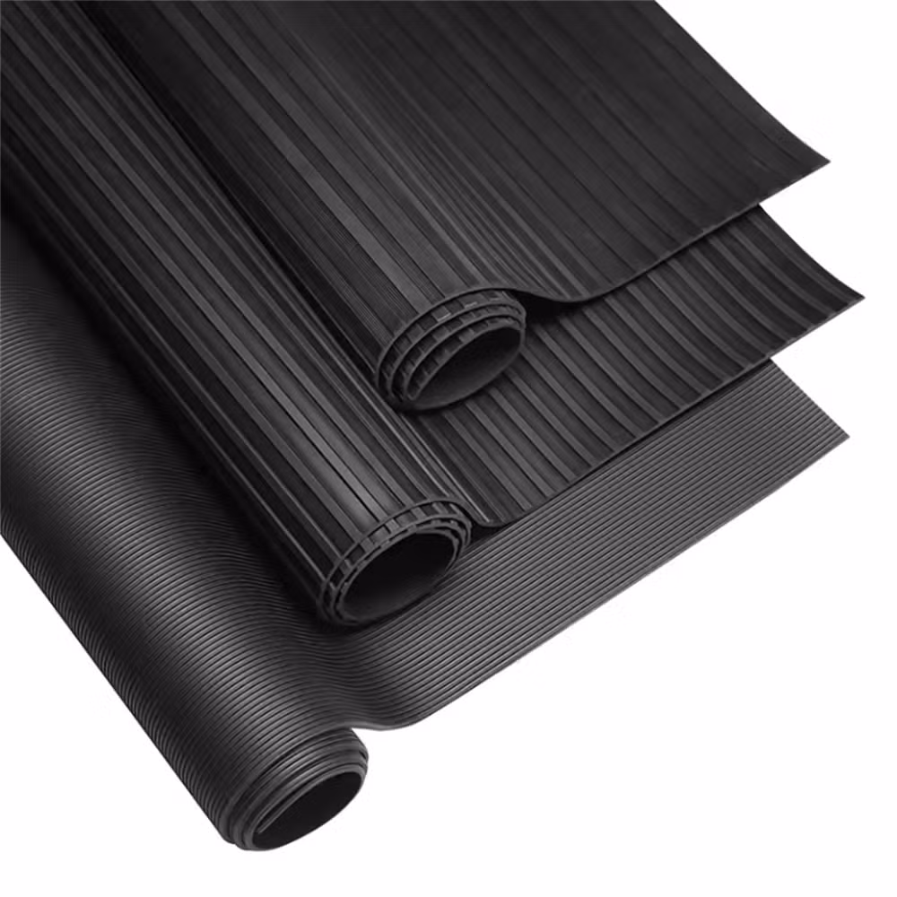 Active-Power Industries Outdoor Rubber Flooring Tiles Factory China 1.5m Wide Ribbed Natural Rubber Floor Mat