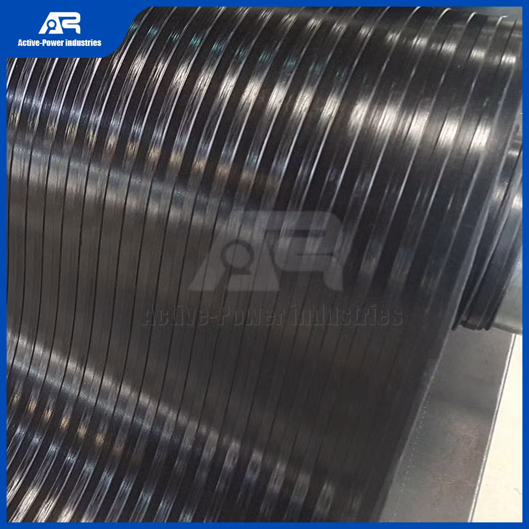Active-Power Industries Outdoor Rubber Flooring Tiles Factory China 1.5m Wide Ribbed Natural Rubber Floor Mat