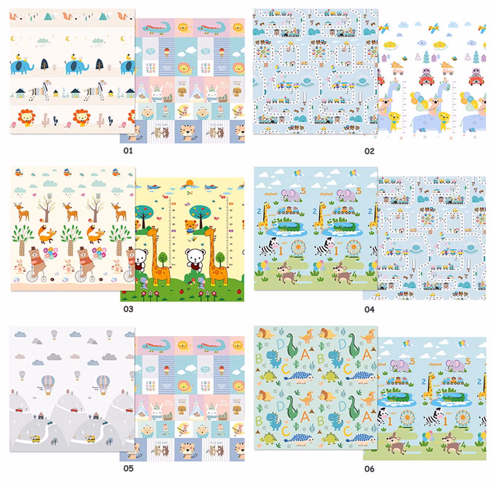 XPE Foldable Play Mat Double Sides Cartoon Crawling Mat Foam Floor Mat Baby Play Mat