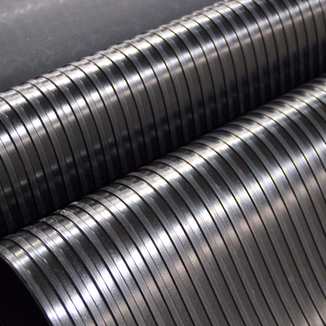 Active-Power Industries Outdoor Rubber Flooring Tiles Factory China 1.5m Wide Ribbed Natural Rubber Floor Mat