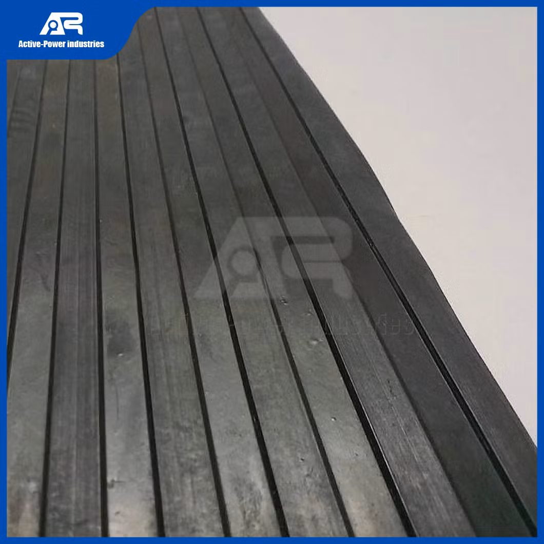 Active-Power Industries Outdoor Rubber Flooring Tiles Factory China 1.5m Wide Ribbed Natural Rubber Floor Mat