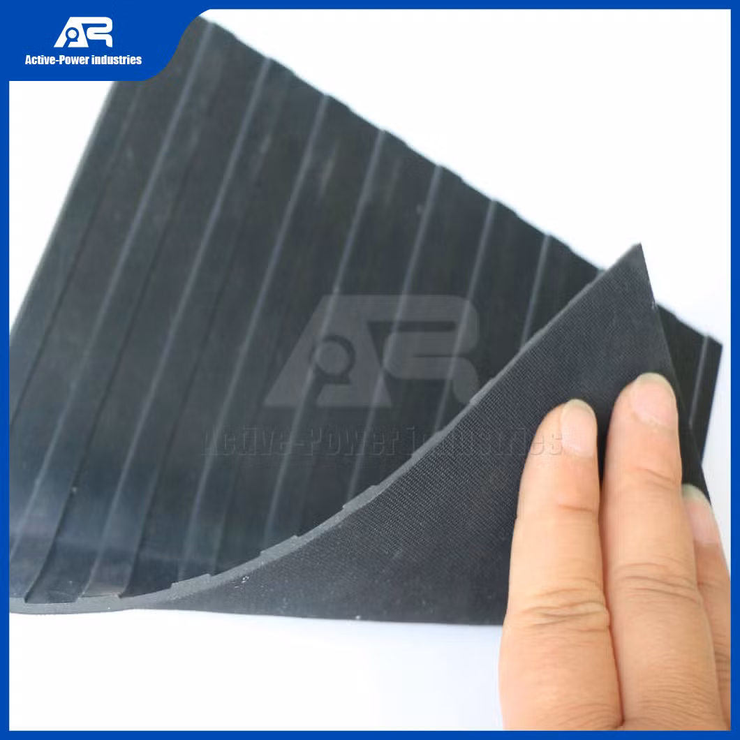 Active-Power Industries Outdoor Rubber Flooring Tiles Factory China 1.5m Wide Ribbed Natural Rubber Floor Mat