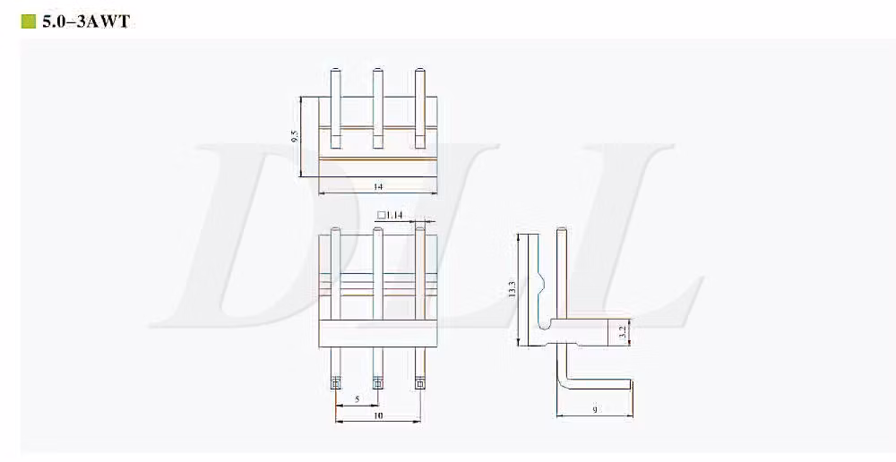 5.0 Pitch Waterproof Bar Connector PCB Housing SMT Type Connector 2 Pin Wire-to-Board Connectors