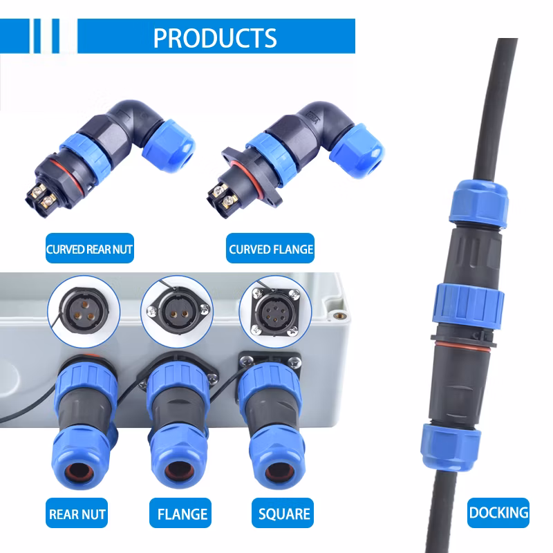 IP68 Waterproof Connectors Ld20 Portable Electrical Panel Mounting No Soldering Aviation Plug Connector
