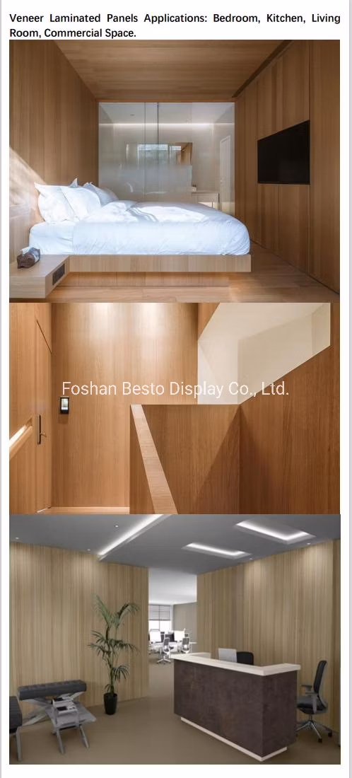 China Factory Natural Wood Veneer Faced Plywood or MDF Made of Hardwood Core and Natural Wood Veneer Surface in Wholesale Price in 1220X2440mm