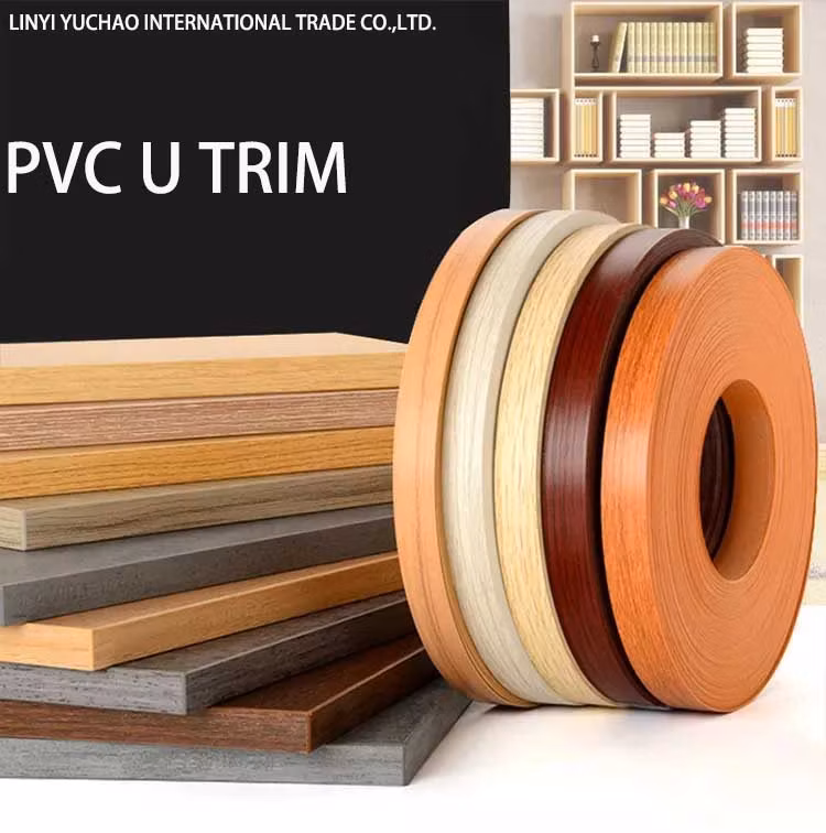 Banding Shaped Plastic Cabinet Molding Edging Channel Metal Tile PVC U Edge Trim for Cabinet Table, Protection Edge Protector