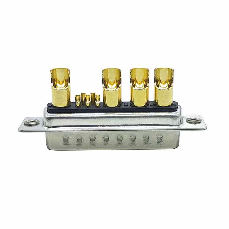 D-SUB High Current Connector 3W3 Male Female Bent Plug-in Solid Pin Gold-Plated 3-Pin Industrial PCB Connector
