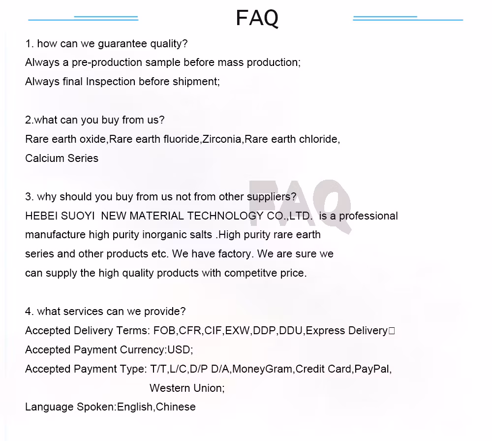 Suoyi High Quality CAS No. 12061-16-4 Erbium Oxide Er2o3 99.5%-99.9%