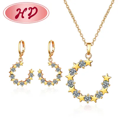 Dubai Wholesale Women 18K Gold Jewellery Model <a href='/jewelry-set/'>Jewelry Set</a> for Lady