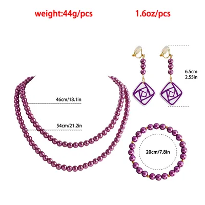 Wish Asha Cartoon Princess Asha Matching Deep Purple Necklace <a href='/bracelet/'>Bracelet</a> Earrings Set