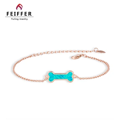 Customized Adorable Little Bone Girls Gift New Fashion Fire Opal Jewelry Rose Gold/Rhodium Plated Brass <a href='/bracelet/'>Bracelet</a>