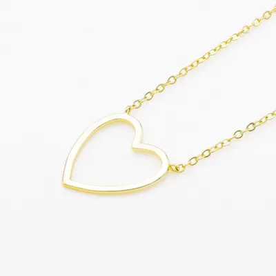 bonito Chapado en oro de OEM de la moda de joyería de plata Colgante Collar Corazón Accesorios venta al por mayor