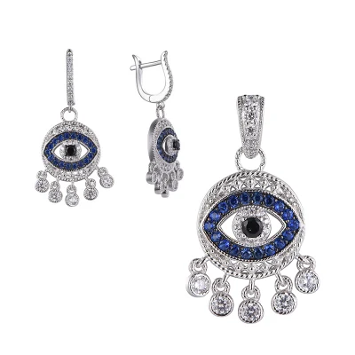 Caldo Selling elegante CZ Eye Fashion Jewellery Set