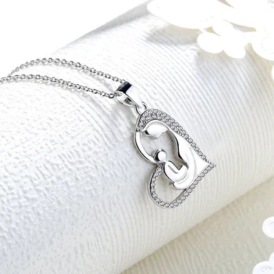 Fashion Jewellery 925 Sterling Silver Mother′s Series Faughter Mothers Day Collana mamma e figlio