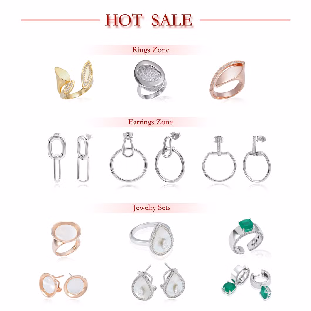 New design sterling silver set ring earrings light gold jewelry set for gifts