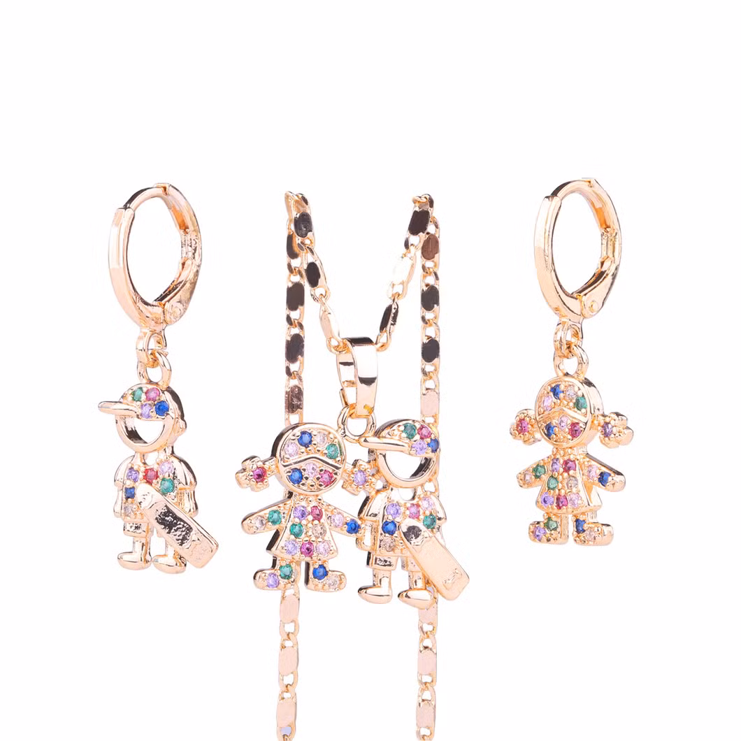 Wholesale Popular Women 18K Gold Plated Bridal Jewelry Set with CZ Stone