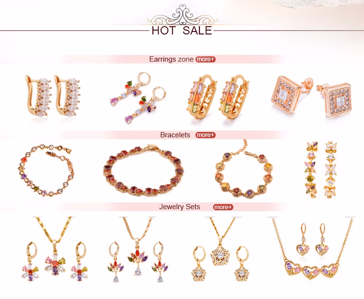 Wholesale Popular Women 18K Gold Plated Bridal Jewelry Set with CZ Stone
