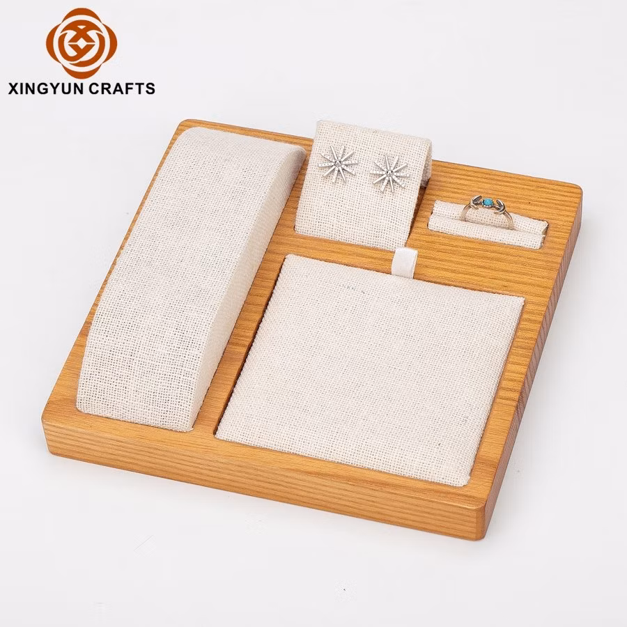 Elegant Wooden Bangle Jewelry Display Wholesale New Design Wood Painting Trays Small Display Set