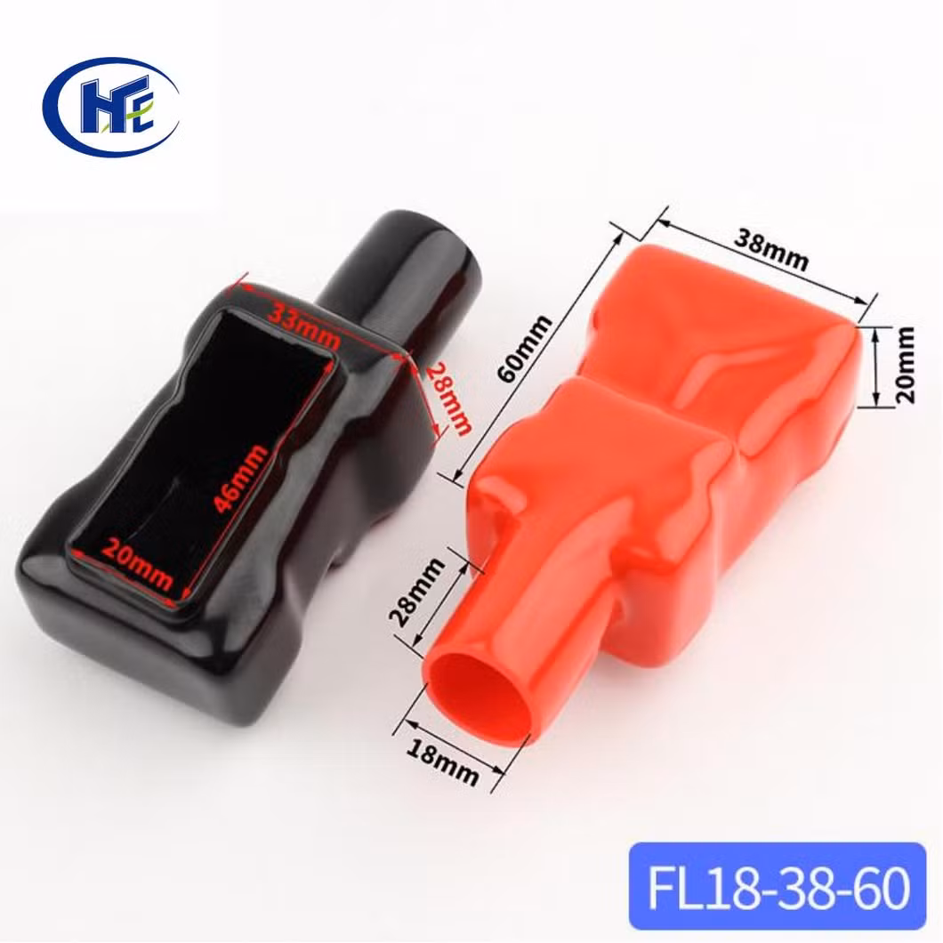 Universal Flexible Vinyl Car Battery Cap Negative Positive Auto Rubber Battery Insulator Boot PVC Insulation Wire Terminal Covers Cable Protector`FL18-38-60