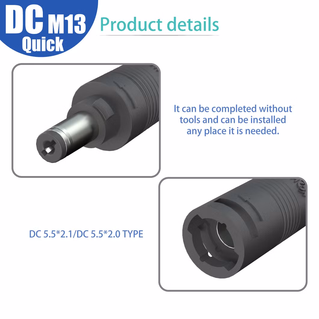 M13 Electric Male Female DC Quick Lock Cable 22AWG 24AWG Power Connector