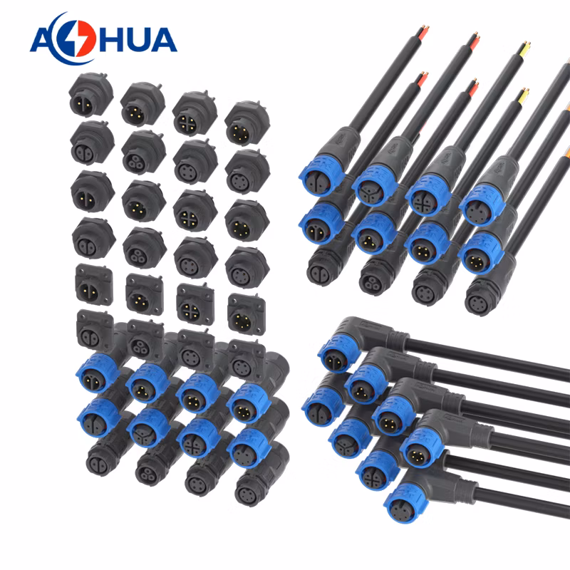 2pin Electric Wire Connector IP67 Circular Plastic Assembly Self-Lock Quick Connector Q20 15A Power Adapter 1.5/1.0/0.75/0.5mm2 Cable Connector