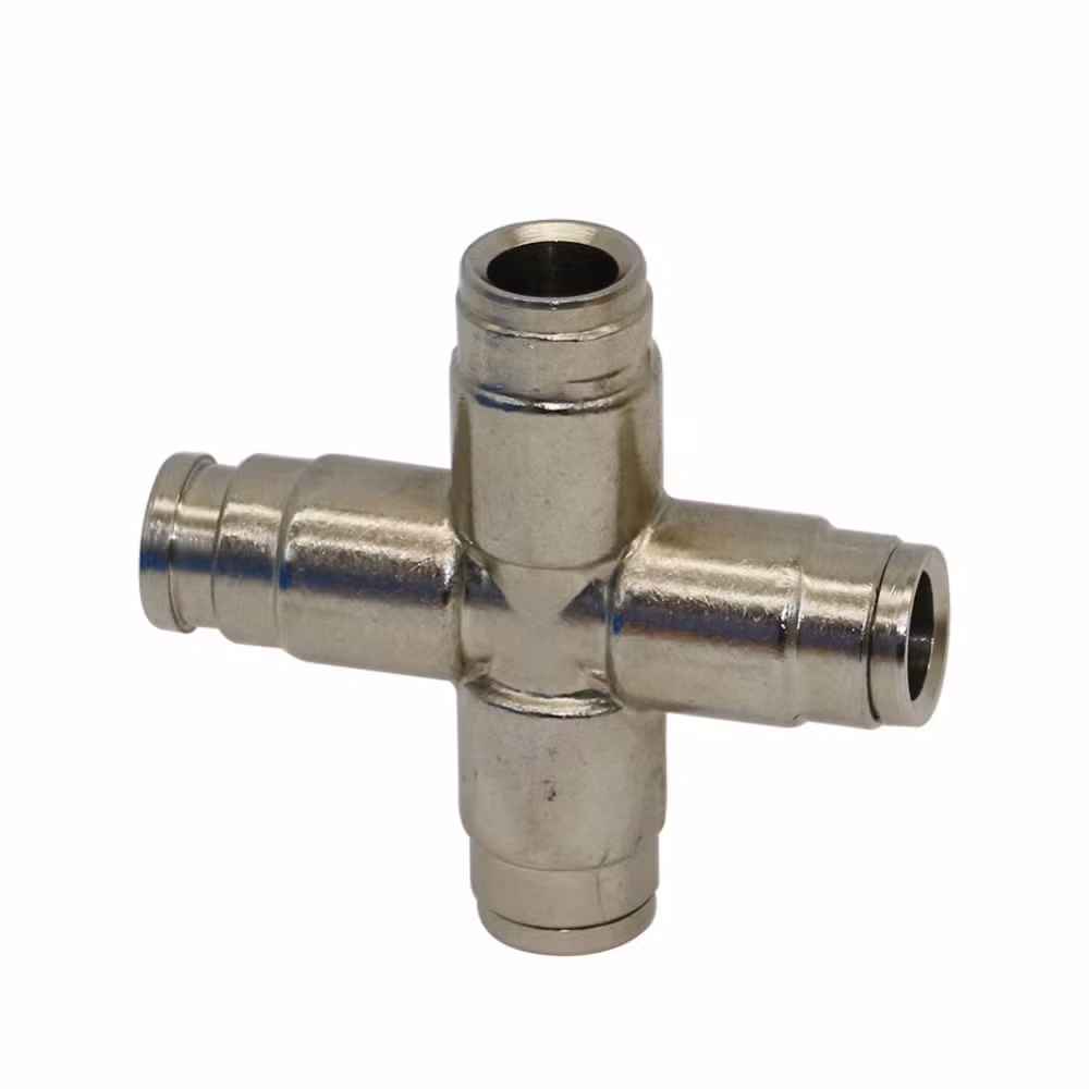 3/8 Inch Quick Coupling Slip Lock 4 Way Quick Connector for 9.52mm Pipe Fitting Cross Garden Irrigation Hose Splitter