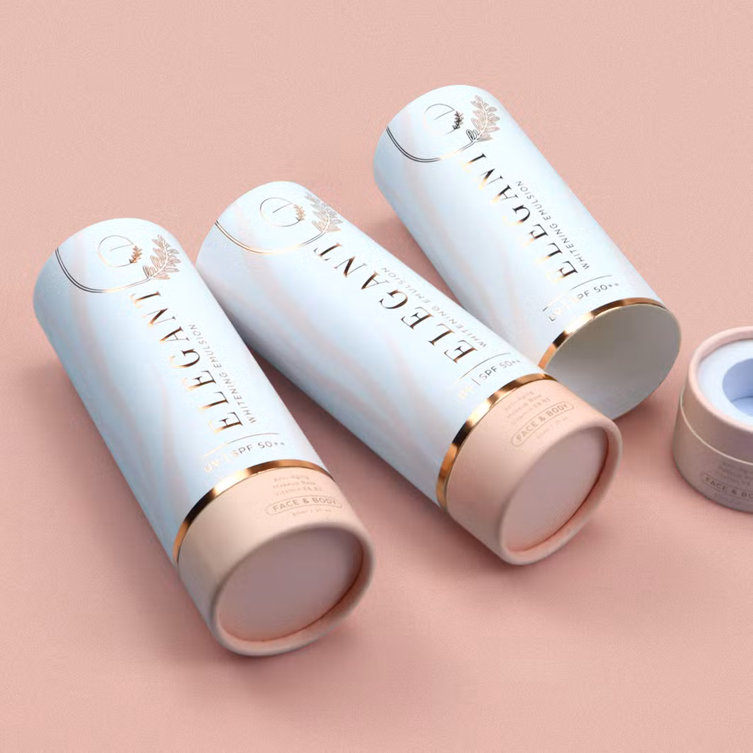 Round Paper Tube Clothing Packaging Customized Telescoping Cosmetic Lipstic Paper Tube with Rolled Edge Bio-Friendly Cylinder Canister