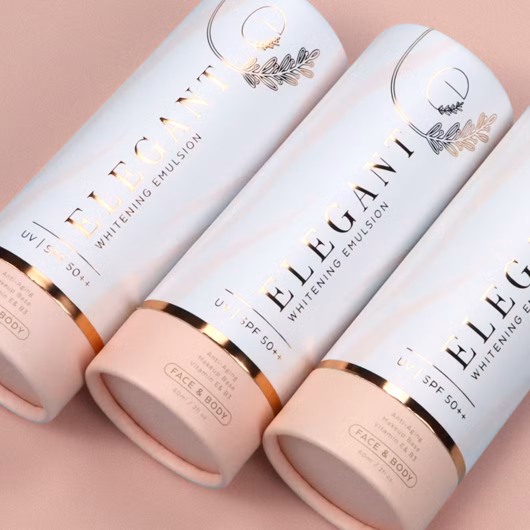 Round Paper Tube Clothing Packaging Customized Telescoping Cosmetic Lipstic Paper Tube with Rolled Edge Bio-Friendly Cylinder Canister