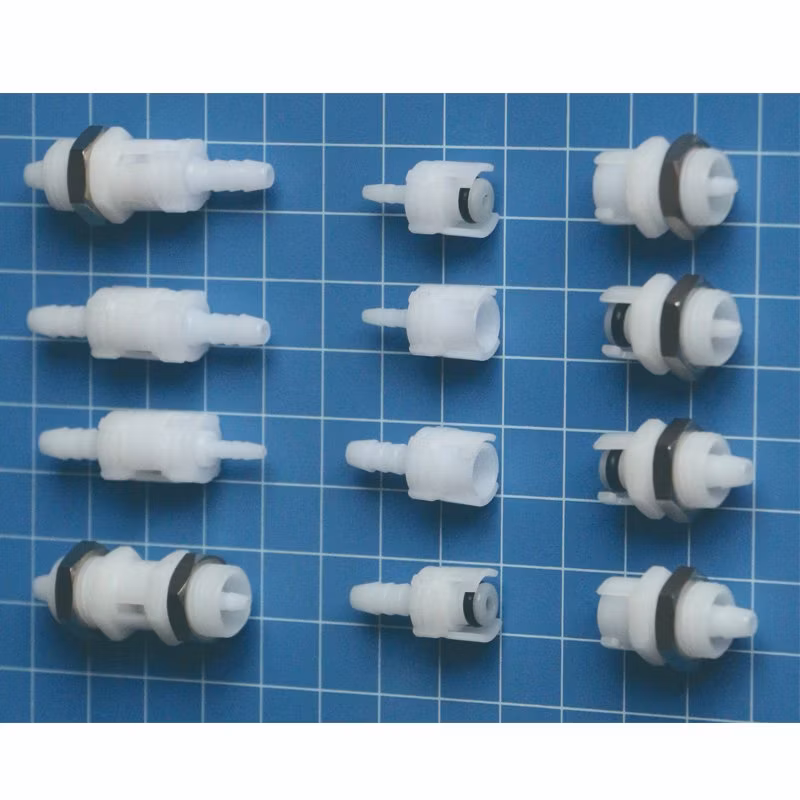 Mfd16 POM Fluid Water Quick Connect Shut off Panel Mount Quick Disconnect Air Bulkhead Barbed Fittings