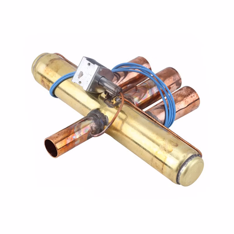 Fitting Air Conditioner Refrigerant 4 Way Reversing Valve Red Copper Material Pipe