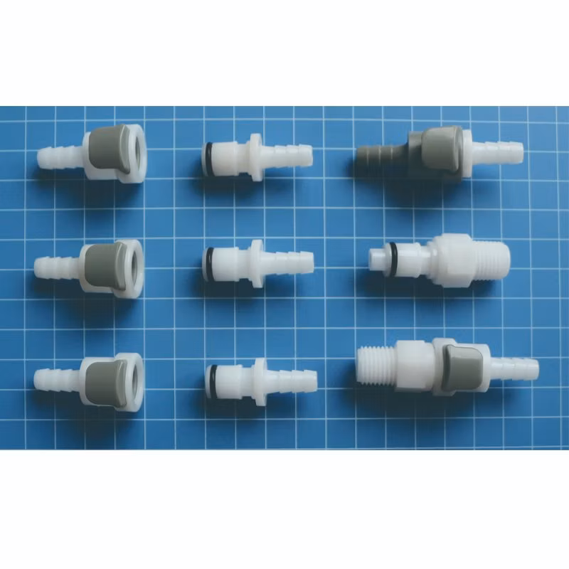 Mfd16 POM Fluid Water Quick Connect Shut off Panel Mount Quick Disconnect Air Bulkhead Barbed Fittings