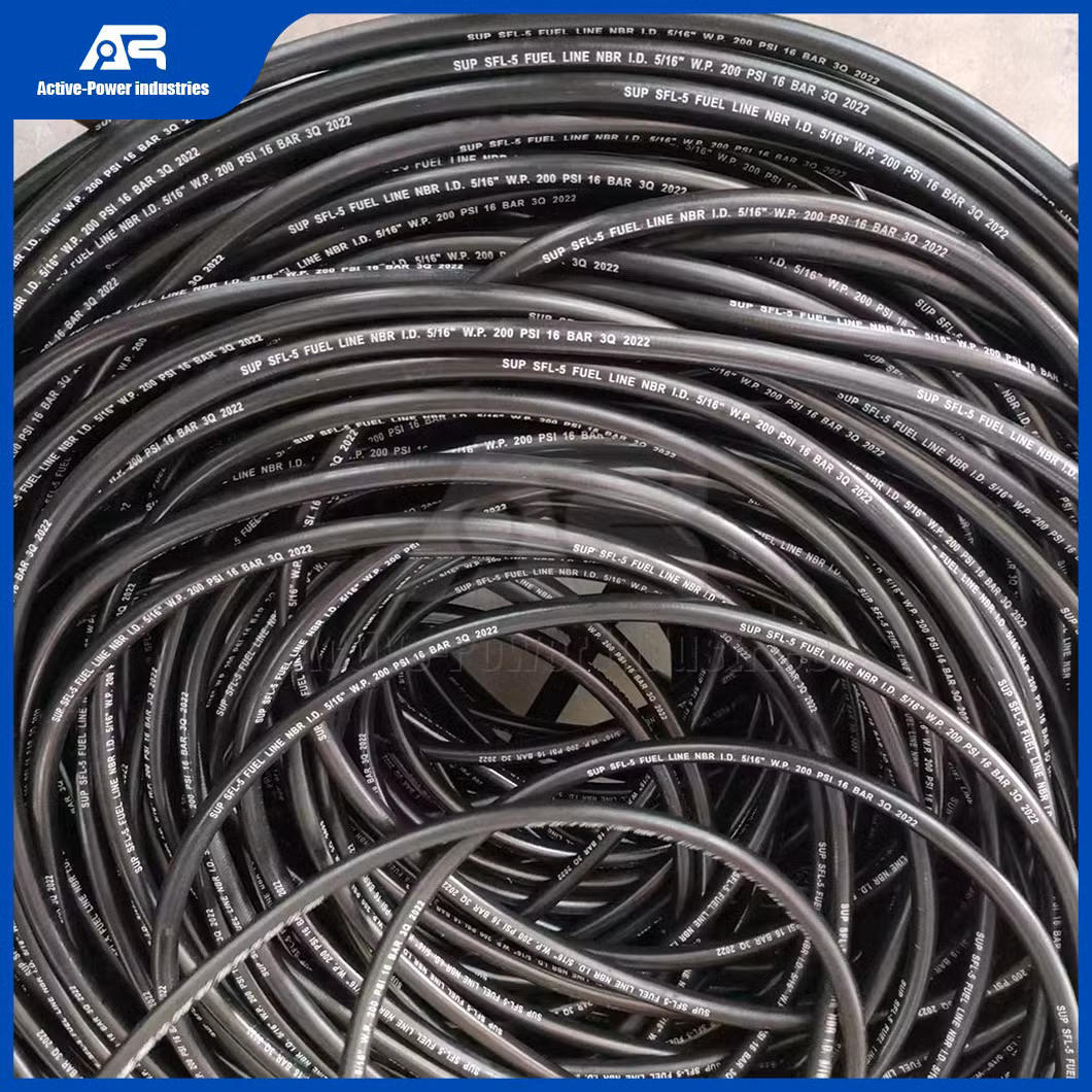Active-Power Industries Automotive Rubber Hose Wholesaler Extruded Smooth Surface Air/Water Rubber Hose China Fiber Braided Fuel Hose
