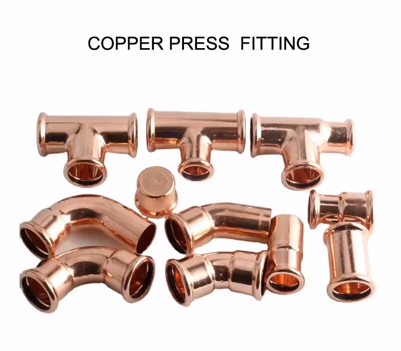 Brass Quick Release Connector Copper Push Fit to Connect Fitting Tee Elbow Fitting for Pex and Copper Plumbing Water Pipe