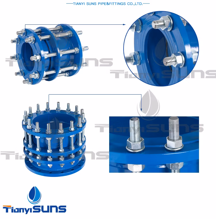 En14525 DN1000 Range Wide Ductile Iron Di Double Flange Dismantling Joints