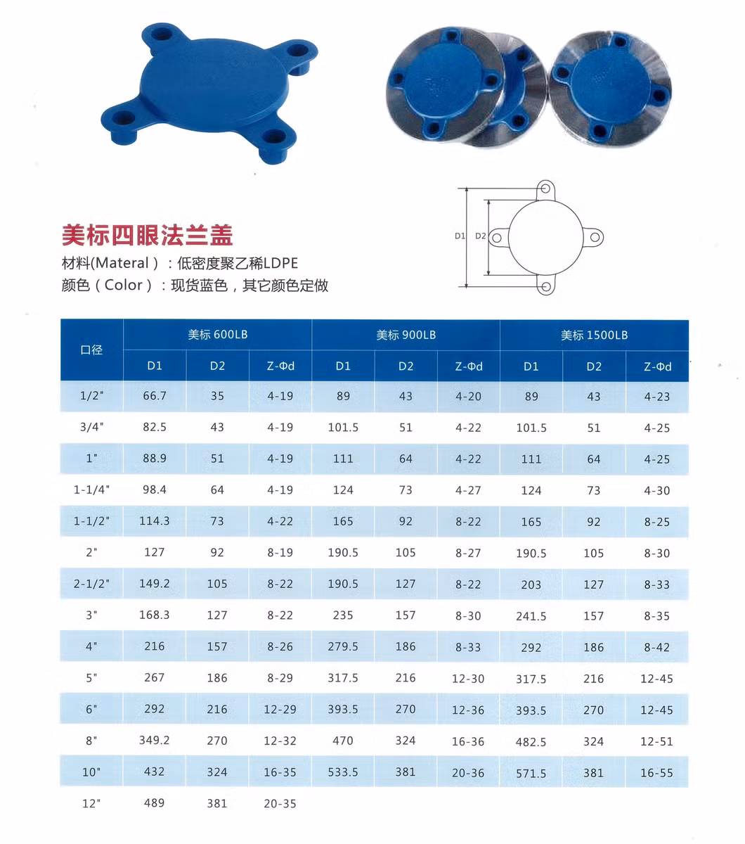 Hot Sales 4′′ 2′′ 1′′ LDPE Flange Protective Cap PE Plastic Flange Protector Plastic Flange Production Caps