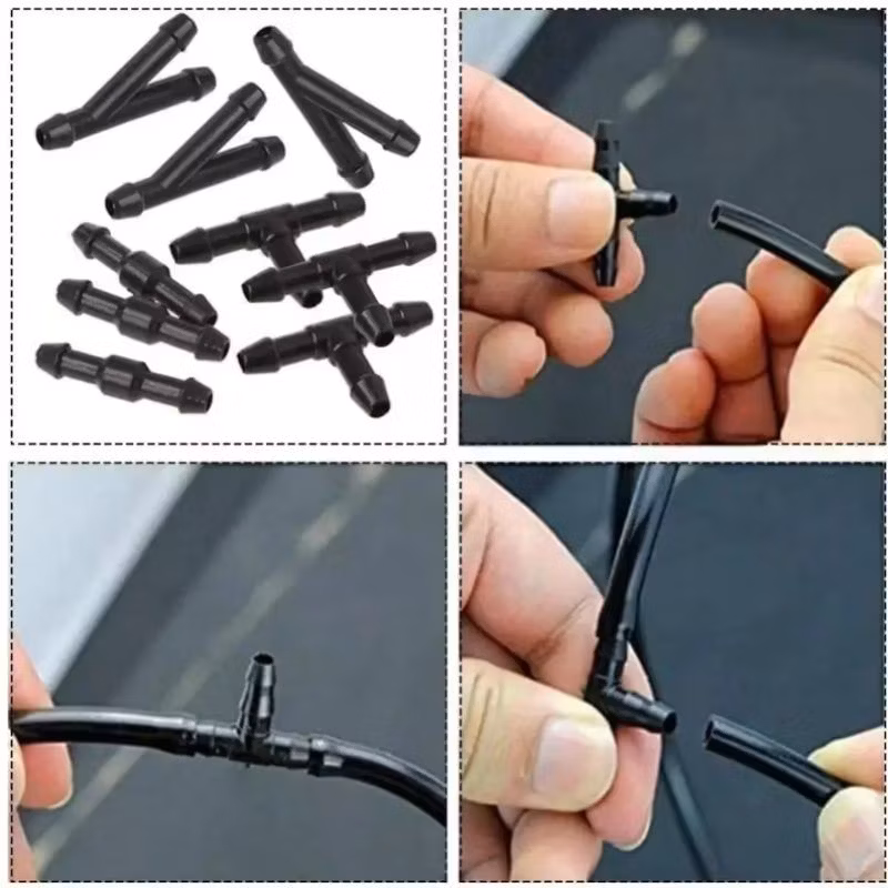 T/Y/I 3 Types Universal Joiner Pipe Connector Car Windshield Washer Nozzles Hose Water Tube Connector Air Fue Water Petrol