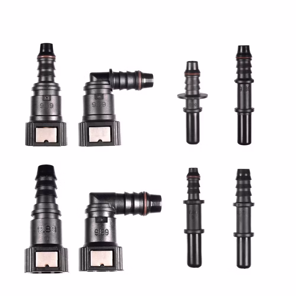 Hot Selling Automotive Parts Engine Spare 2 Button QC Customization Diesel Corrugated Fuel Hose Injector Connector